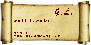 Gertl Levente névjegykártya
